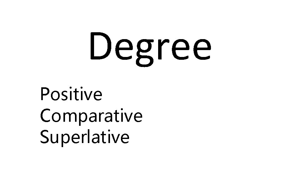 Degree Positive Comparative Superlative 