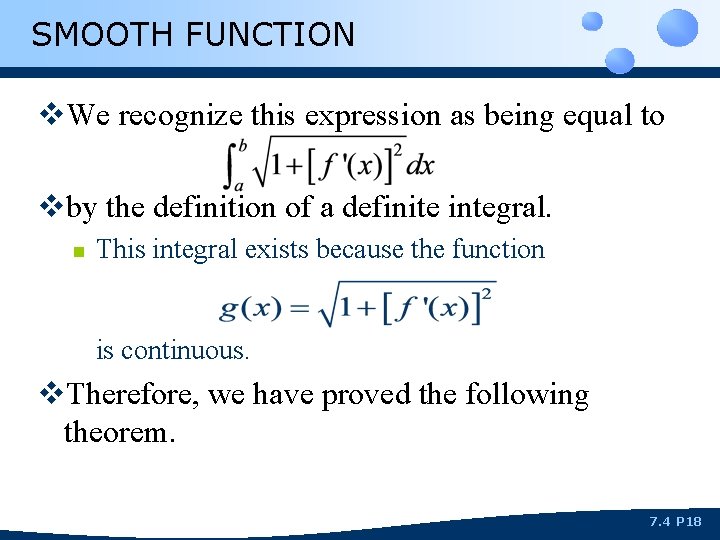 SMOOTH FUNCTION v. We recognize this expression as being equal to vby the definition