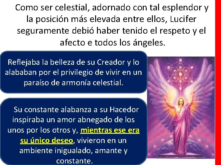 Como ser celestial, adornado con tal esplendor y la posición más elevada entre ellos,