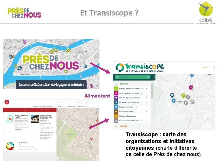 Et Transiscope ? Alimentent Transiscope : carte des organisations et initiatives citoyennes (charte différente