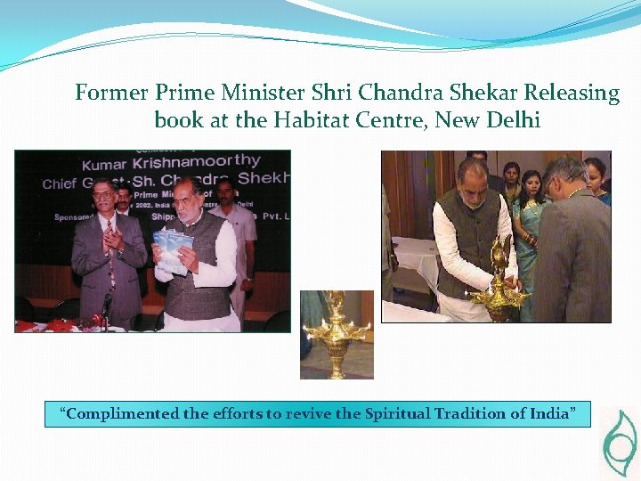 Former Prime Minister Shri Chandra Shekar Releasing book at the Habitat Centre, New Delhi
