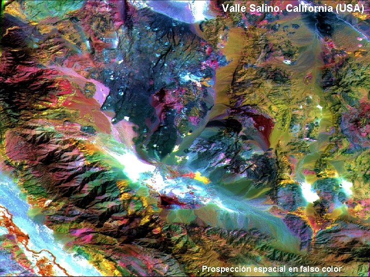 Valle Salino. California (USA) . Prospección espacial en falso color 