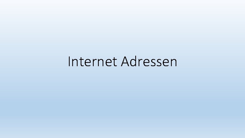 Internet Adressen 