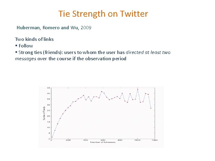 Tie Strength on Twitter Huberman, Romero and Wu, 2009 Two kinds of links § Tie Strength on Twitter Huberman, Romero and Wu, 2009 Two kinds of links §