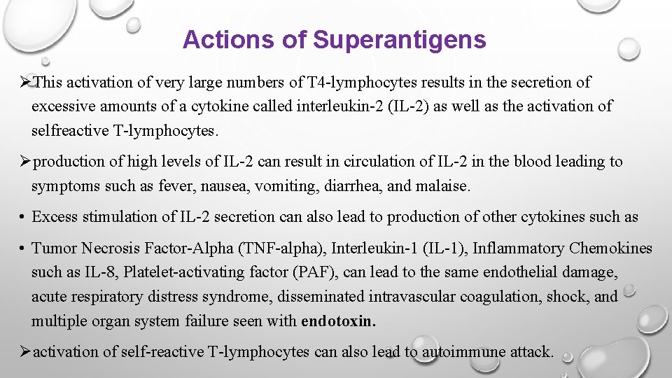 Actions of Superantigens ØThis activation of very large numbers of T 4 -lymphocytes results