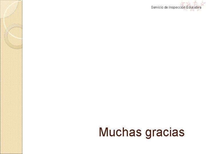 Servicio de Inspección Educativa Muchas gracias Servicio de Inspección Educativa Muchas gracias