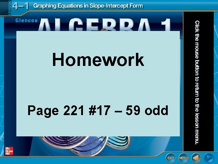 Homework Page 221 #17 – 59 odd 