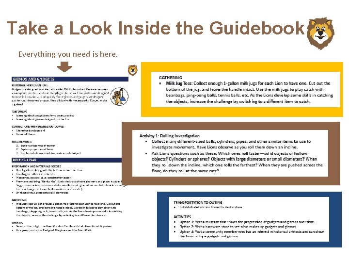 Take a Look Inside the Guidebook Everything you need is here. 