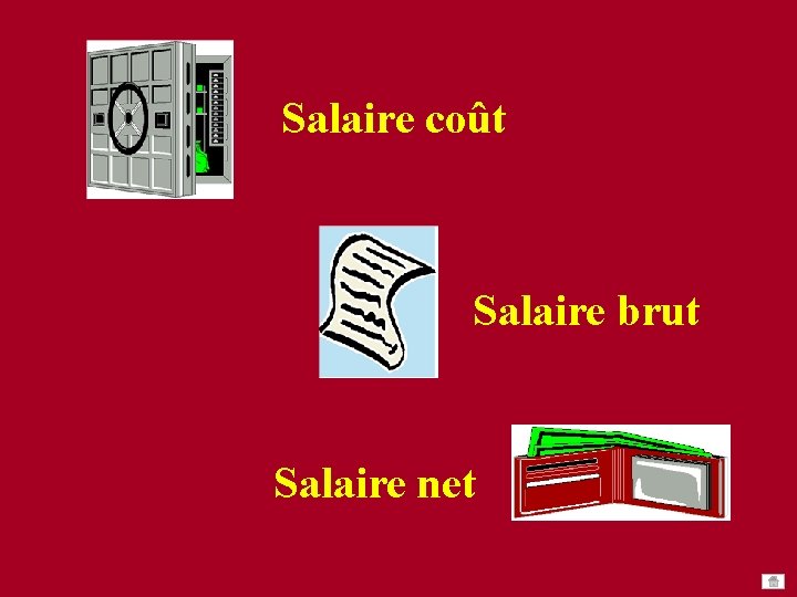 Salaire coût Salaire brut Salaire net 