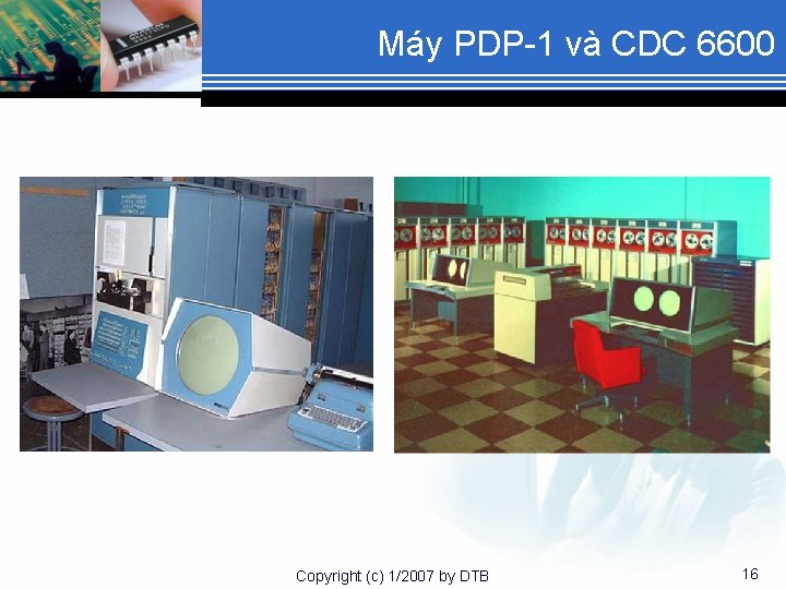 Máy PDP-1 và CDC 6600 Copyright (c) 1/2007 by DTB 16 