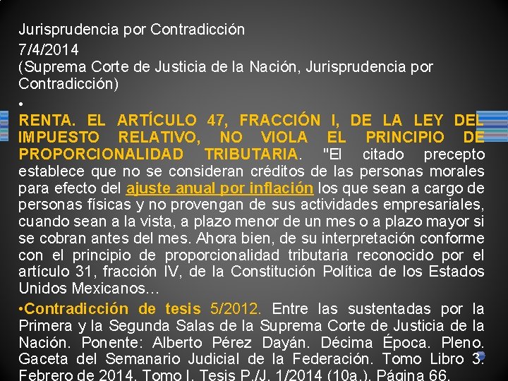 Jurisprudencia por Contradicción 7/4/2014 (Suprema Corte de Justicia de la Nación, Jurisprudencia por Contradicción)