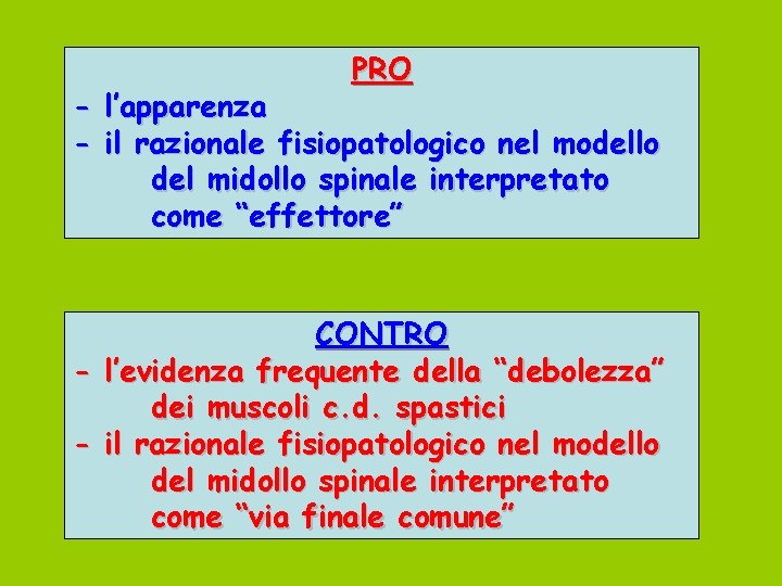 PRO - l’apparenza - il razionale fisiopatologico nel modello del midollo spinale interpretato come