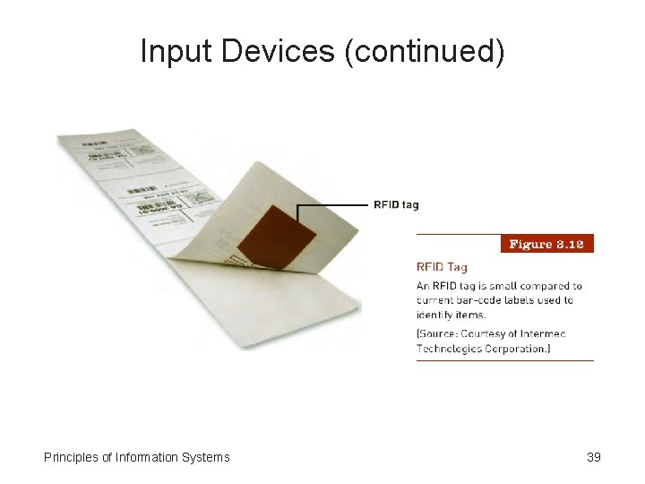 Input Devices (continued) Principles of Information Systems 39 