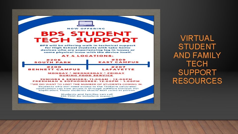 VIRTUAL STUDENT AND FAMILY TECH SUPPORT RESOURCES 