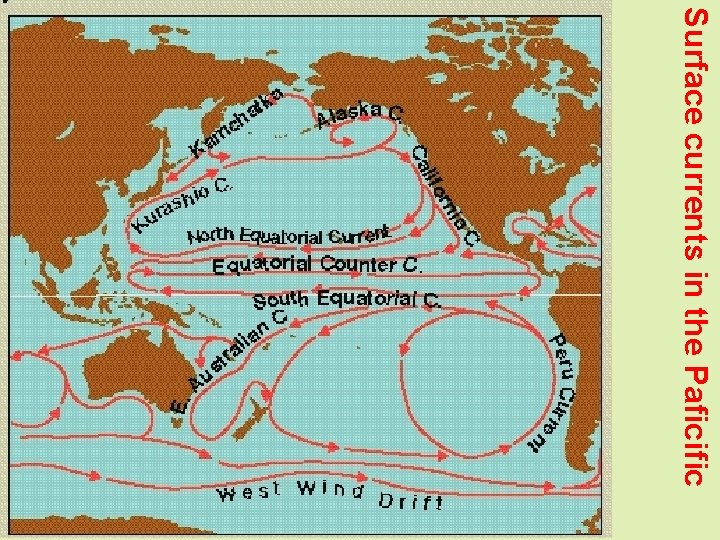 Surface currents in the Paficific 