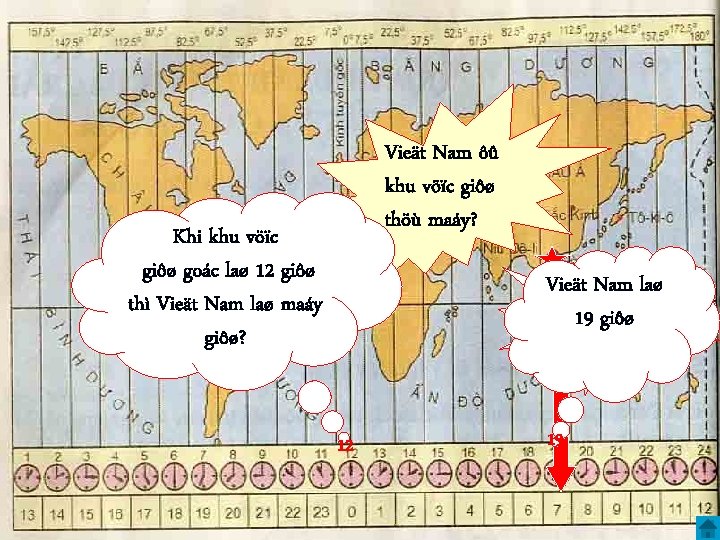 Vieät Nam ôû khu vöïc giôø thöù maáy? Khi khu vöïc giôø goác laø