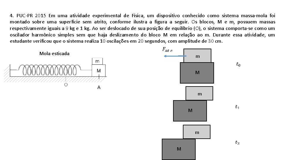 4. PUC-PR 2015 Em uma atividade experimental de Física, um dispositivo conhecido como sistema