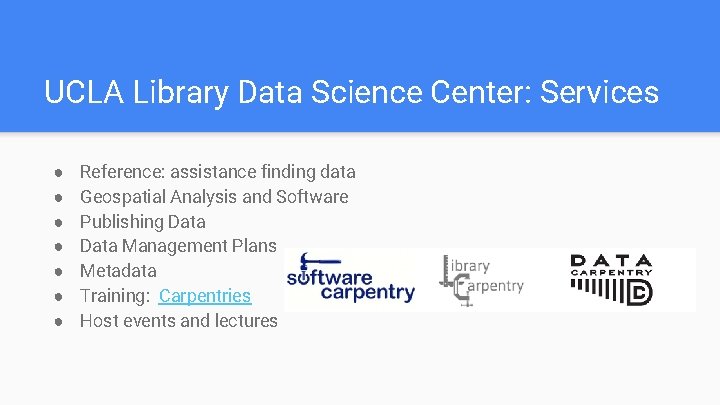 Managing and Publishing Research Data Summer 2019 Topics
