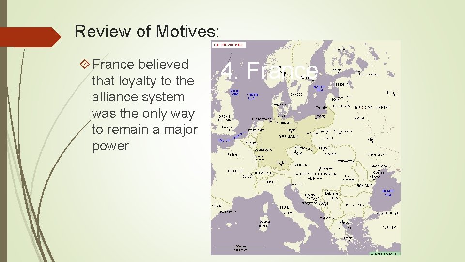 Review of Motives: France believed that loyalty to the alliance system was the only