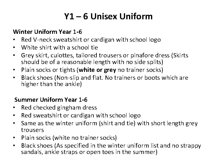 Y 1 – 6 Unisex Uniform Winter Uniform Year 1 -6 • Red V-neck Y 1 – 6 Unisex Uniform Winter Uniform Year 1 -6 • Red V-neck