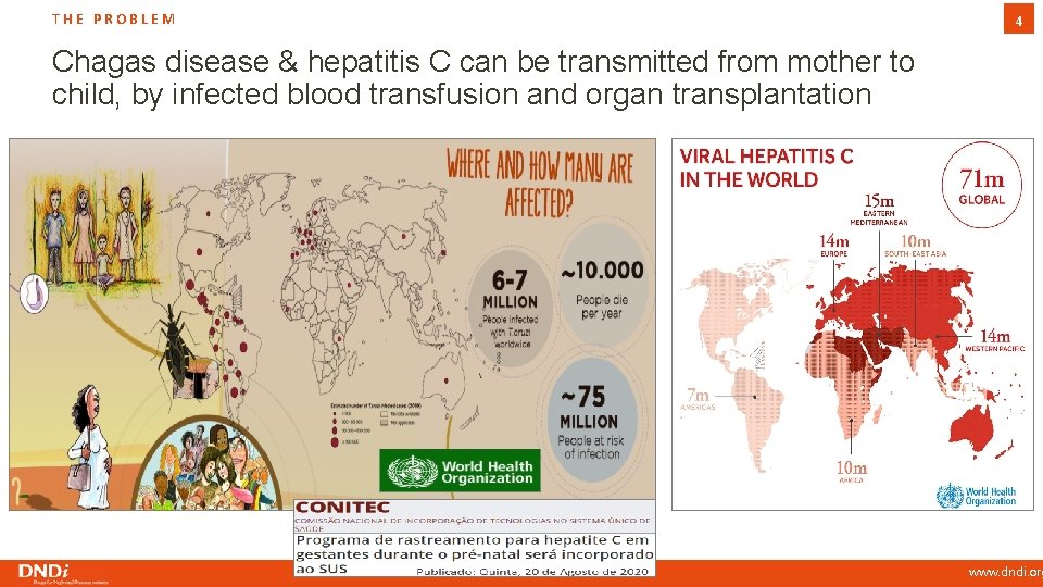 THE PROBLEM 4 Chagas disease & hepatitis C can be transmitted from mother to