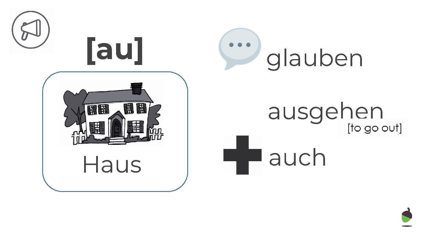[au] glauben ausgehen Haus auch 