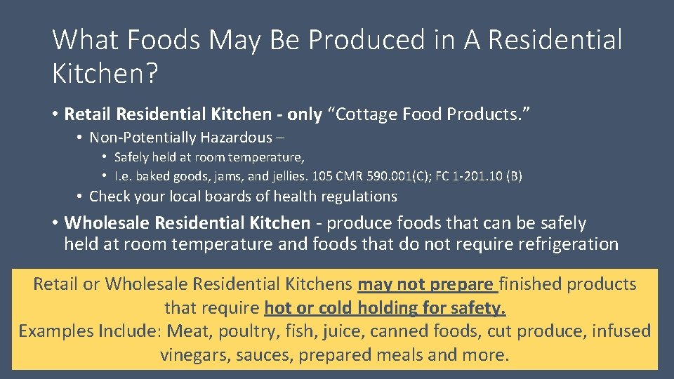 What Foods May Be Produced in A Residential Kitchen? • Retail Residential Kitchen -