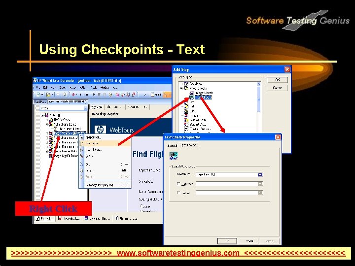 Using Checkpoints - Text Right Click >>>>>>>>>>> www. softwaretestinggenius. com <<<<<<<<<<< 