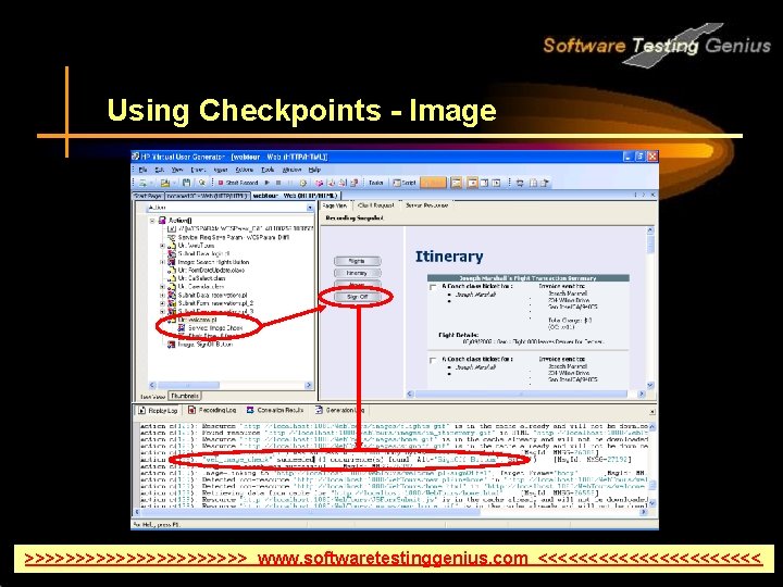 Using Checkpoints - Image >>>>>>>>>>> www. softwaretestinggenius. com <<<<<<<<<<< 