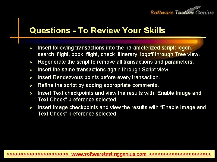 Questions - To Review Your Skills Ø Ø Ø Ø Insert following transactions into