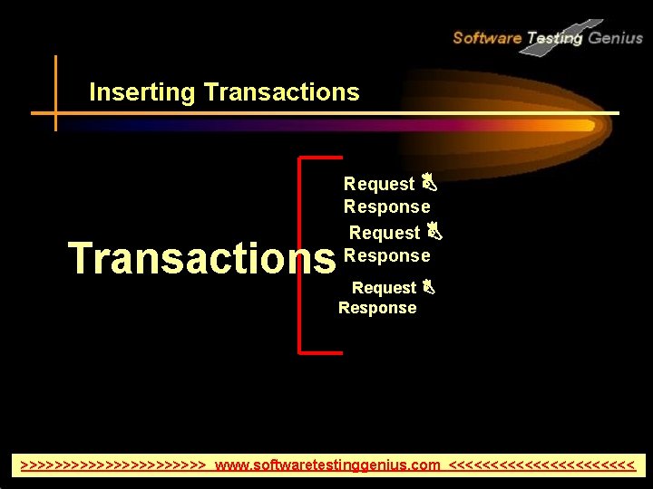 Inserting Transactions Request Response >>>>>>>>>>> www. softwaretestinggenius. com <<<<<<<<<<< 