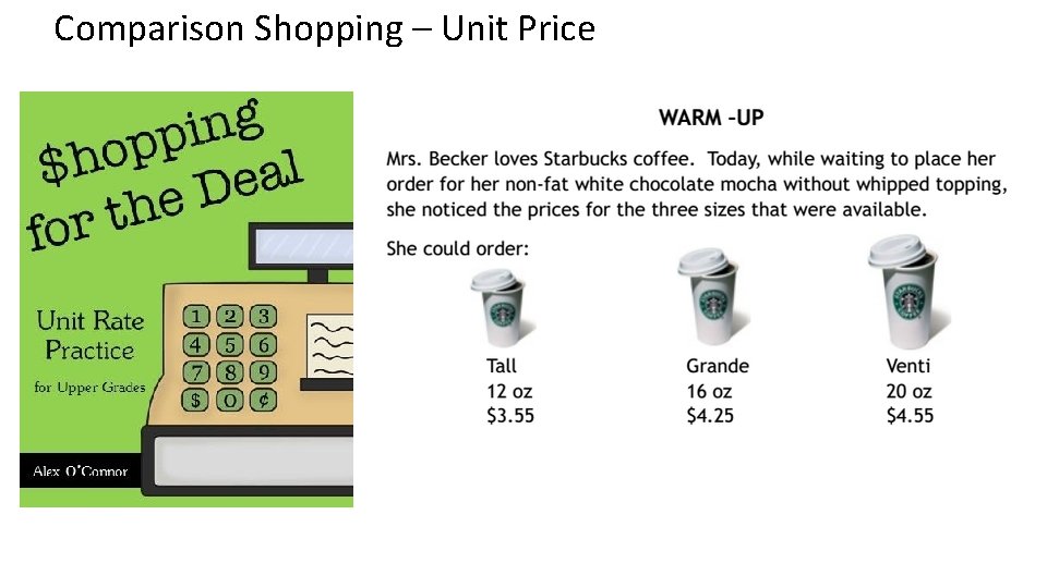 Comparison Shopping – Unit Price 