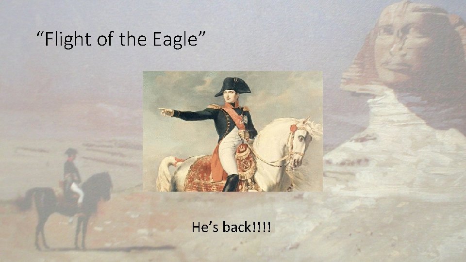 “Flight of the Eagle” He’s back!!!! “Flight of the Eagle” He’s back!!!!