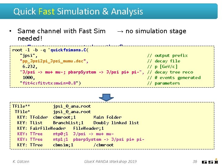 Quick Fast Simulation & Analysis • Same channel with Fast Sim → no simulation