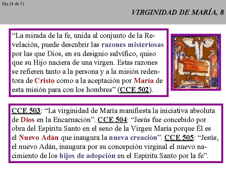 Ma 24 de 51 VIRGINIDAD DE MARÍA, 8 “La mirada de la fe, unida