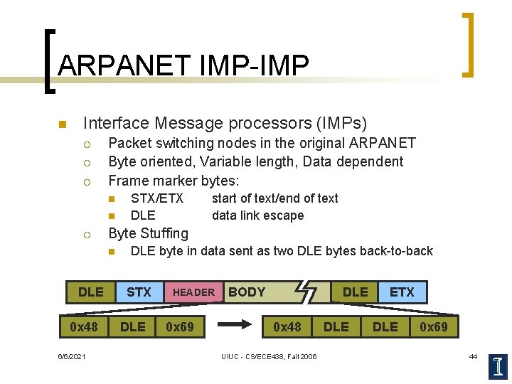 ARPANET IMP-IMP n Interface Message processors (IMPs) ¡ ¡ ¡ Packet switching nodes in