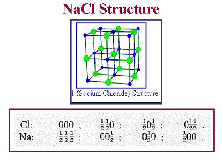 Na. Cl Structure Na. Cl Structure