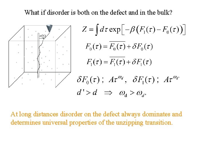 What if disorder is both on the defect and in the bulk? At long