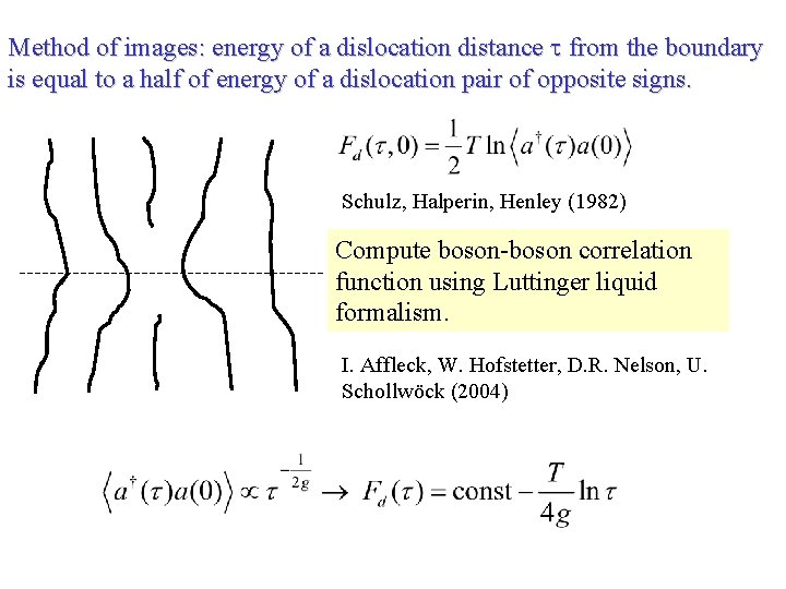 Method of images: energy of a dislocation distance from the boundary is equal to