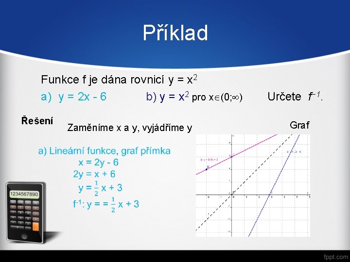 Příklad Funkce f je dána rovnicí y = x 2 a) y = 2