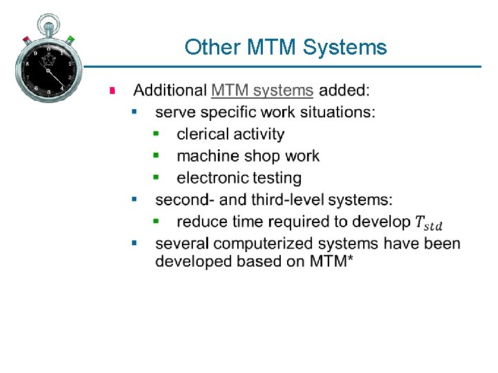 Other MTM Systems § 