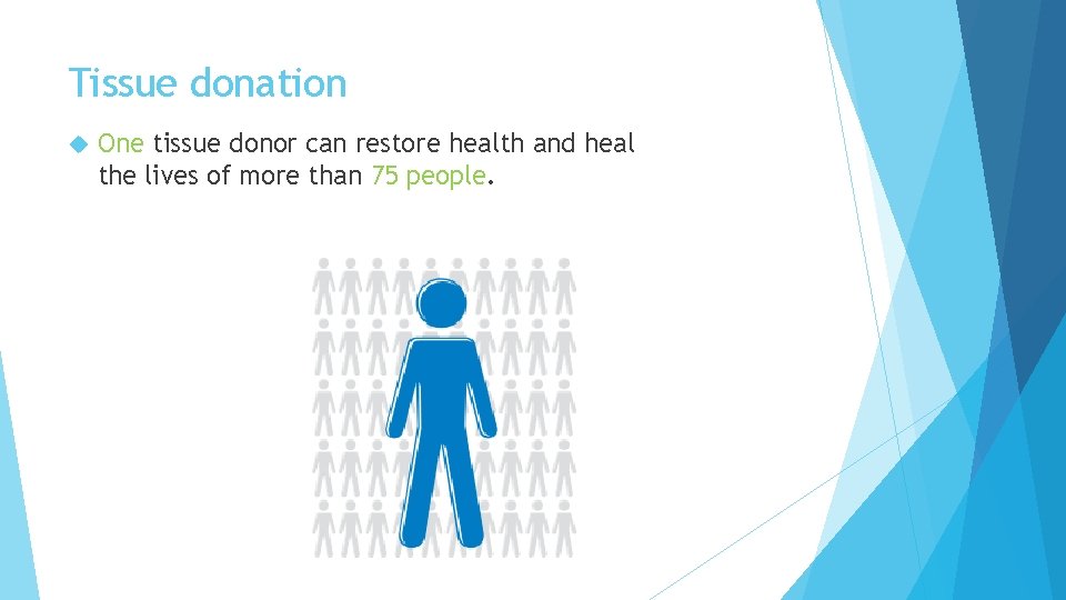 Tissue donation One tissue donor can restore health and heal the lives of more