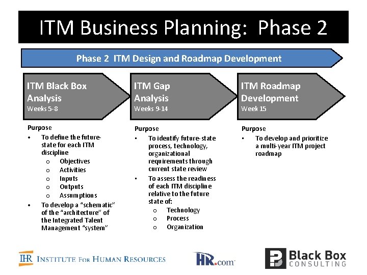 ITM Business Planning: Phase 2 ITM Design and Roadmap Development ITM Black Box Analysis