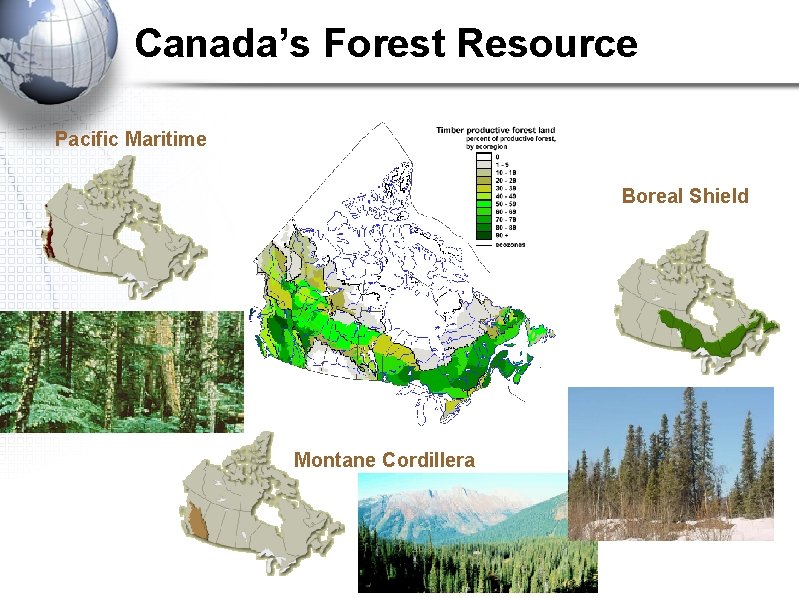 Canada’s Forest Resource Pacific Maritime Boreal Shield Montane Cordillera 