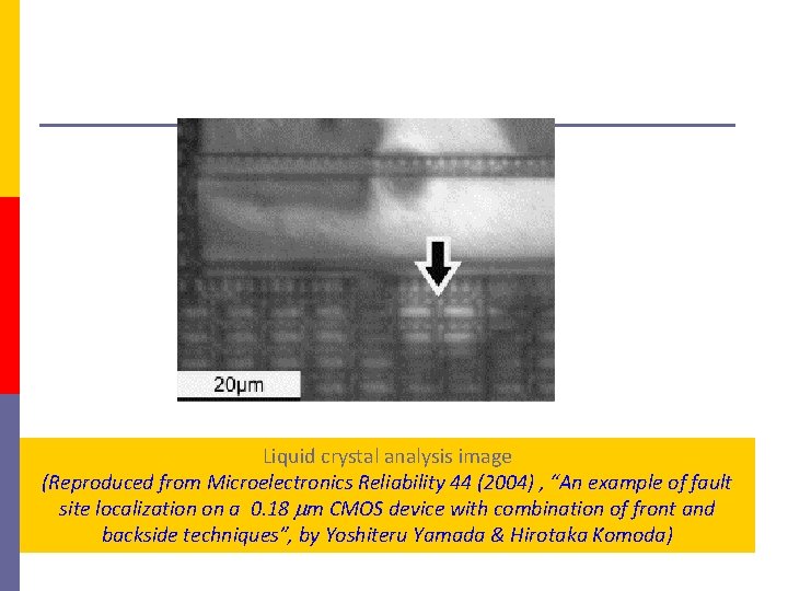 Liquid crystal analysis image (Reproduced from Microelectronics Reliability 44 (2004) , “An example of