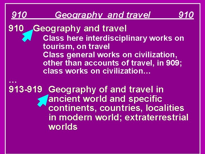 910 Geography and travel 910 Class here interdisciplinary works on tourism, on travel Class