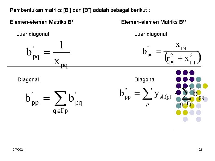 Pembentukan matriks [B’] dan [B”] adalah sebagai berikut : Elemen-elemen Matriks B’ Elemen-elemen Matriks