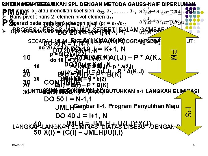 UNTUK MENYELESAIKAN SPL DENGAN METODA GAUSS-NAIF DIPERLUKAN 2. LANGKAH KEDUA Ø Eliminasi x 2