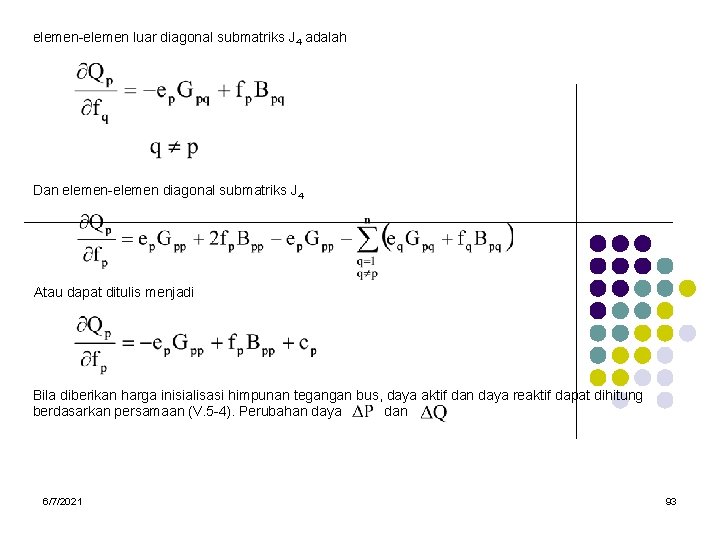 elemen-elemen luar diagonal submatriks J 4 adalah Dan elemen-elemen diagonal submatriks J 4 Atau