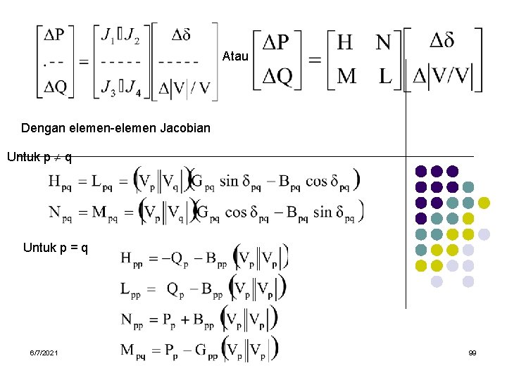 Atau Dengan elemen-elemen Jacobian Untuk p q Untuk p = q 6/7/2021 99 